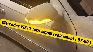 How to replace mirror turn signal in 0709 Mercedes E class w211 [upl. by Aciras]