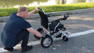 Electra7 Wide Lightweight Folding Power Wheelchair Extended Review [upl. by Rodie70]