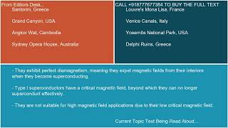 Discuss the types of superconductors type I and type II and their differences 2 [upl. by Delphina]