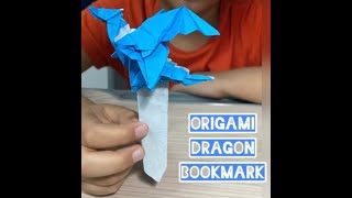 Origami Dragon Bookmark demo [upl. by Fries504]