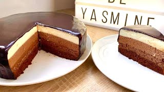 ENTREMETS 3 chocolats 🍫 Glaçage MIROIR  Recette facile et inratable [upl. by Elvah]