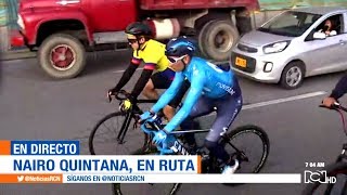 Nairo Quintana pedaleó por las calles de Bogotá [upl. by Strickman]