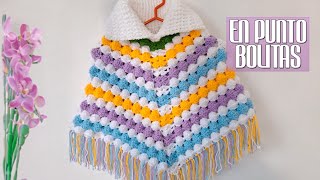 PONCHO TEJIDO A CROCHET PARA NIÑAS paso a paso ✅ [upl. by Anaic696]