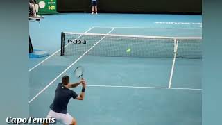 Cilic vs Rublev  Forehand Cross Winner 🎾 [upl. by Eellac]