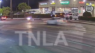 Vehicle Vs Motorcycle Caught On Camera Parthenia and Woodley North Hills [upl. by Lorraine]