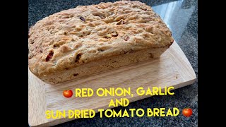 RED ONION GARLIC AND SUN DRIED TOMATO BREAD No Knead Very Easy Yummilicious 🥰🥰🥰 [upl. by Darb]