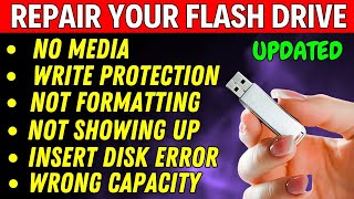 How To Fix USB Drive No Media Problem  How To Fix 0 Bytes Flash Drive UPDATED [upl. by Mulderig]