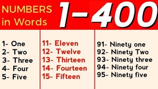 👉1 to 400 Numbers in words🔥 👉numbers in words 1 to 400🔥 math for kids [upl. by Janette593]