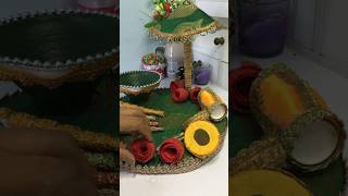 DIY Mehndi platter from cardboard😱diy shorts youtubeshorts artwithsangeeta [upl. by Yaj]