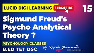 Sigmund Freuds Psycho Analytical Theory  Sigmund Freuds Theory  Psychology  BEd TET DSC [upl. by Dunseath262]