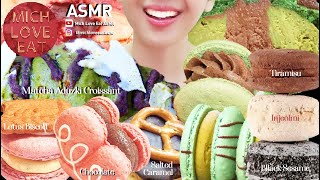 SELF HEALING MUKBANG KOREAN MACARON amp MATCHA CROISSANT dessert relaxing [upl. by Wrennie247]