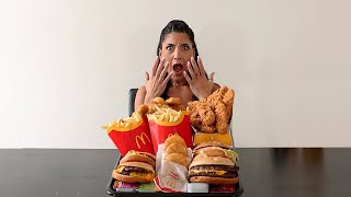 COULD YOU EAT THIS UNDER 1 HOUR FOR 100000  VIRAL £50 MCDONALDS CHALLENGE  LeahShutkever [upl. by Suicul]