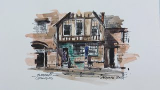 Pen and Wash in Burford Cotswolds [upl. by Jessamyn]