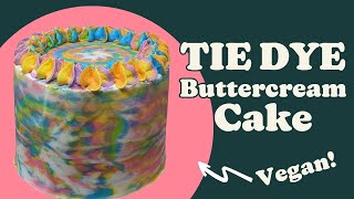 Tie Dye Buttercream Cake  Year of Cake Ep 18 [upl. by Latsirk]