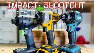 Impact Shootout Festool vs Makita vs DeWalt [upl. by Ystap397]