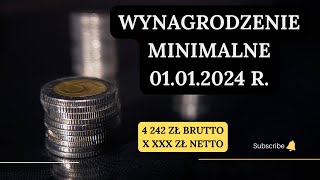 Wynagrodzenie minimalne 2024  kwota netto  01012024 r [upl. by Nalyad368]