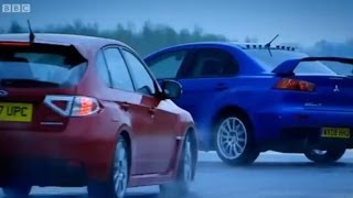 Mitsubishi Evo vs Subaru Impreza  Top Gear  BBC [upl. by Hedy]