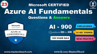 Azure AI Fundamentals Certification Question amp Answer 23  AI 900 [upl. by Redmer117]