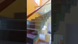 തലശ്ശേരി glass railing  design  wood amp tuffen glass  railing 💯💥 [upl. by Leela233]