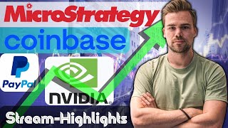 Aktienanalyse  PayPal Microstrategy NVIDIA Coinbase  Krypto StreamHighlights [upl. by Rhoades247]