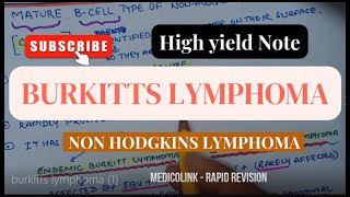 BURKITTS LYMPHOMANONHODGKINS LYMPHOMAPATHOLOGYHIGH YIELDRAPID REVISION [upl. by Ahtamas]