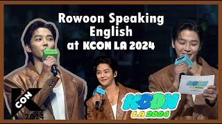 Rowoon speaking English compilation at KCON LA 2024  Rowoon speaking fluent English 😍 240727 [upl. by Stesha]