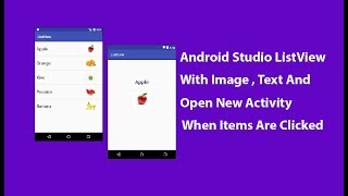 Android Studio Custom ListView with image text and Open New Activity When Items are clicked [upl. by Demitria161]