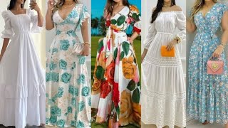 Vestidos de moda 2024Long maxi dresses design ideas for ladies [upl. by Nerwal286]