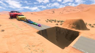 Big amp Small Cars vs Square Giant Pit 😱 1  BeamNGdrive  Impala Beamng [upl. by Atikat]