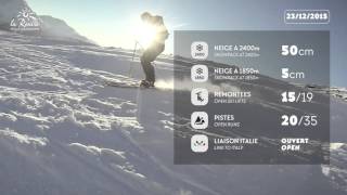 La Rosière Snow Report 23122015 [upl. by Euqinay]