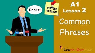 Revised  A1  Lesson 2  Common Phrases  German for beginners  Learn German [upl. by Ennaxor]