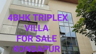 VESSELLA WOODS  4BHK Triplex Villa FOR SALE KONDAPUR  GACHIBOWLI [upl. by Therine]