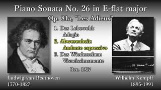 Beethoven Piano Sonata No 26 Kempff 1927 ベートーヴェン ピアノソナタ第26番 ケンプ [upl. by Elleinnad]