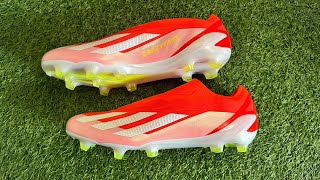 Adidas X Crazyfast Laceless Elites FGAG Boots Review  On Feet amp Unboxing Video 4K [upl. by Erl605]