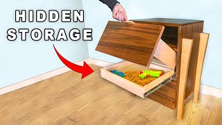 Sneaky End Table with Hidden Drawers  DIY Nightstand Build [upl. by Isia]