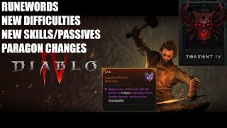 Diablo 4  Season 6 PTR Review Runewords New Difficulties SkillsPassives and more [upl. by Doomham]