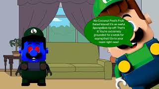 Dark Lego Luigi Says quotYes Coconut Freds Fruit Salad Islandquot  Grounded [upl. by Marissa]