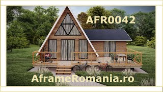 Casa Tip A frame cu mansarda si extensie AFR0042  doua dormitoare si o baie [upl. by Sternberg224]