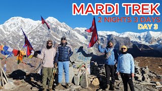 Mardi Trek Day 3 Under 8000  2 Nights 3 Days Itinerary  Cost  Accommodation [upl. by Kcirderf]