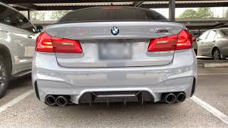 F90 M5 w Akrapovic Exhust startup in SPORT mode [upl. by Annetta]