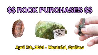 Rock Purchases in Montreal  April 7th 2024 [upl. by Ahsim353]