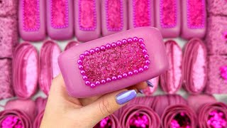 Relaxing ASMR Soap Art Crushing Colorful Soap Cutting cubes and Creating with Glitter and Foam [upl. by Peterus465]