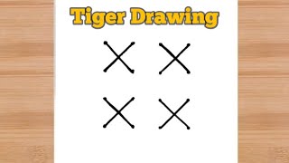 Tiger 🐅 drawing from XXXX  easy tiger 🐯 drawing for beginners  letter drawing [upl. by Sibbie325]