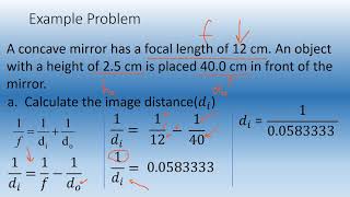 Concave Mirror Calculations Part 2 of 2 [upl. by Ravaj]