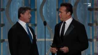 Sylvester Stallone amp Arnold Schwarzenegger Present at the 2013 Golden Globes [upl. by Bonaparte103]