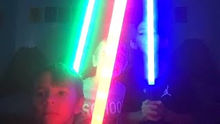 Raylan amp Corban amp Stetson playing Star Wars light ￼ sabers [upl. by Zoe]