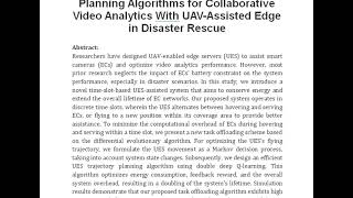 Optimal Task Offloading and Trajectory Planning Algorithms for Collaborative Video Analytics With UA [upl. by Schell]