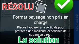 Facebook live bug Facebook direct bugge Format paysage non pris en charge resolu facebooklive [upl. by Urina]