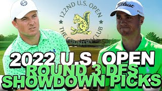 Round 3 Showdown Picks  US Open Weather Player Pool Ownership  Core Plays [upl. by Katrine]