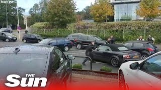 Dramatic moment UK armed cops swoop in on Audi in North London [upl. by Tnattirb]